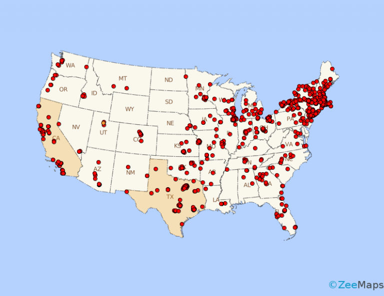 US Map - Get Map of USA Images using ZeeMaps