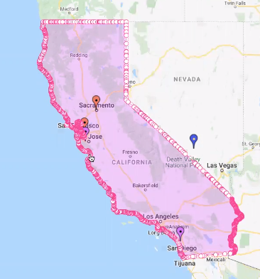 Select the region. For large regions, such as continental divide, the setup for this might take a while, as we change the entire boundary to be editable.